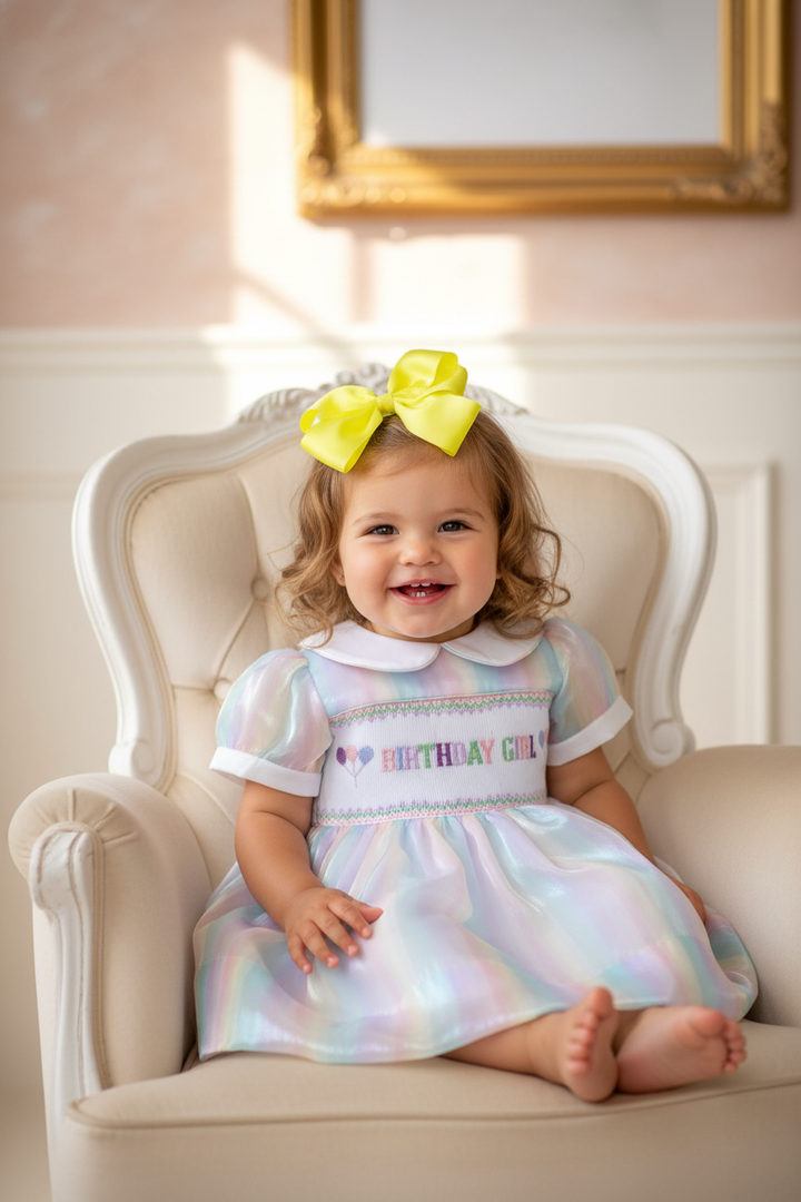 Ocean Baby Birthday Girl Smocked Multicoloured Petticoat Layered Dress - (12M-10Yrs)