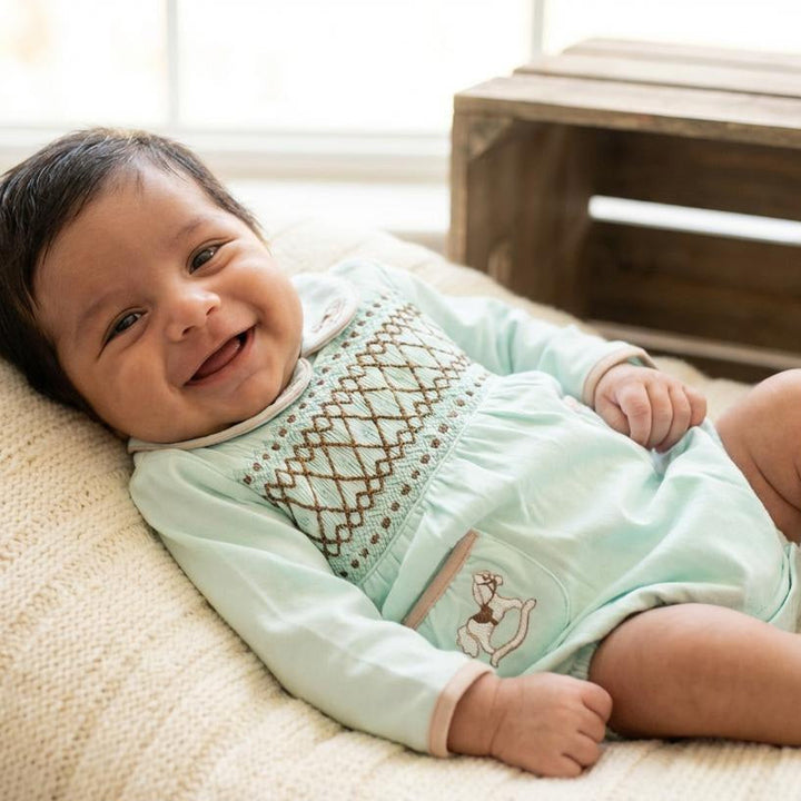 Ocean Baby 'My Little Key lime Pie' Rocking Horse Smocked Bubble Suit Set (NB-2Y)