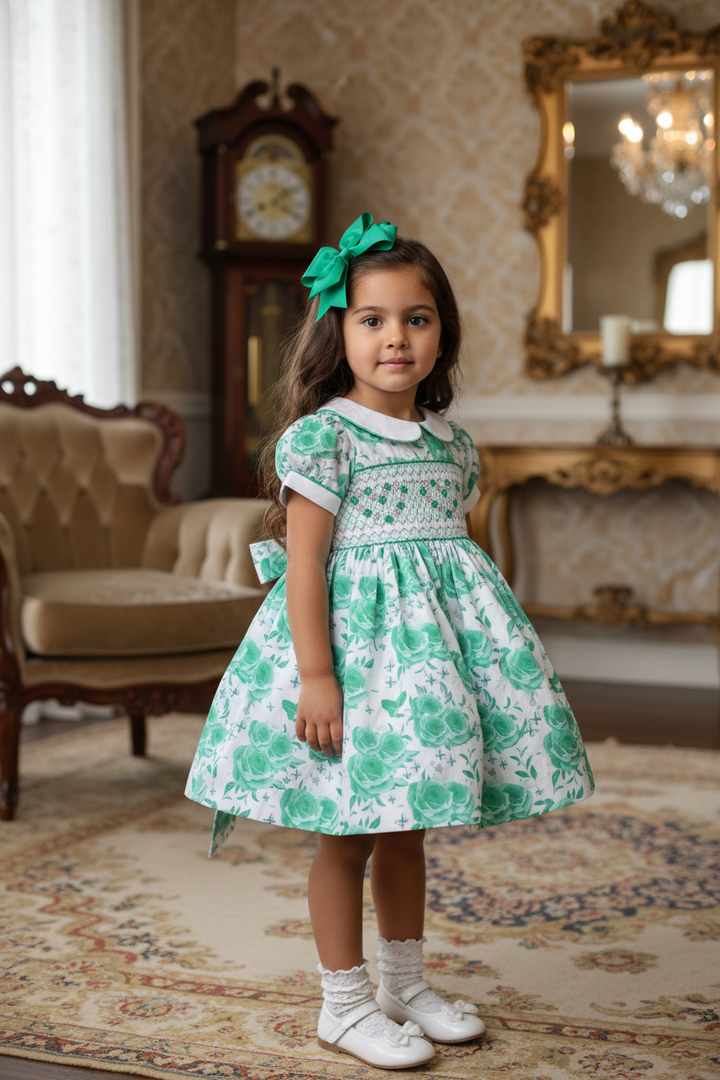 mint cotton baby girls traditional smocked dress newborn to 10 years matching smocked dresses 
