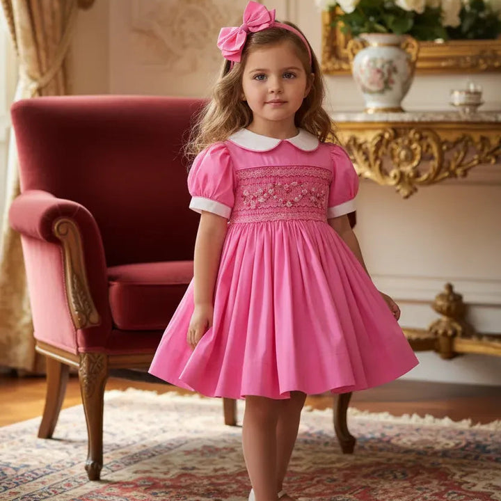 Ocean Baby Rosa Pink Heart Sateen Dress (NB-8Yrs)