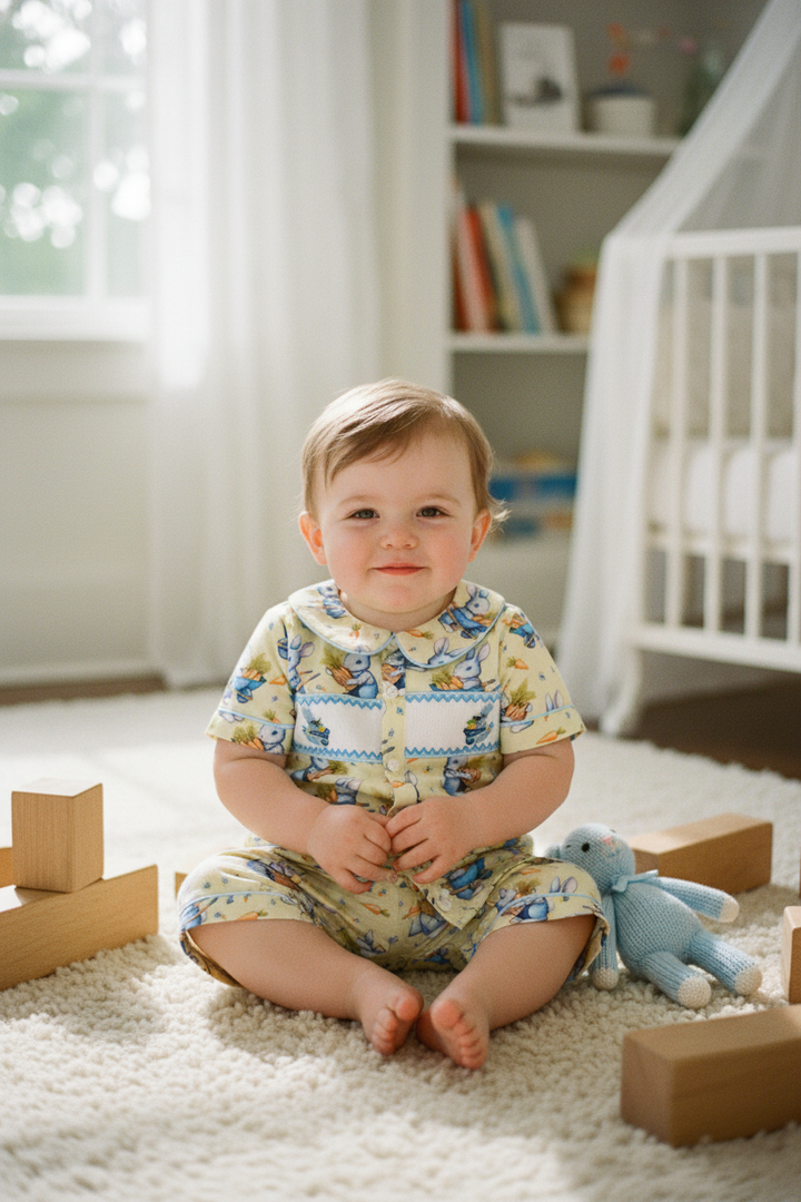 Ocean Baby Boys Garden Bunny Themed Pyjama Set (3M-6Yrs) Pjs