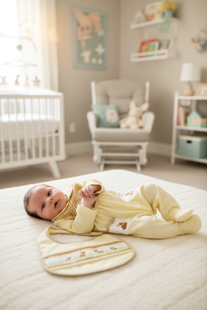 Ocean Baby Boys Smocked Bunny Sleepsuit & Bib Set (NB-18M)