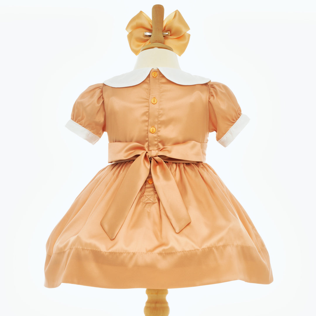 Ocean Baby Smocked Amber Gold Petticoat Layered Dress (NB-10Y)
