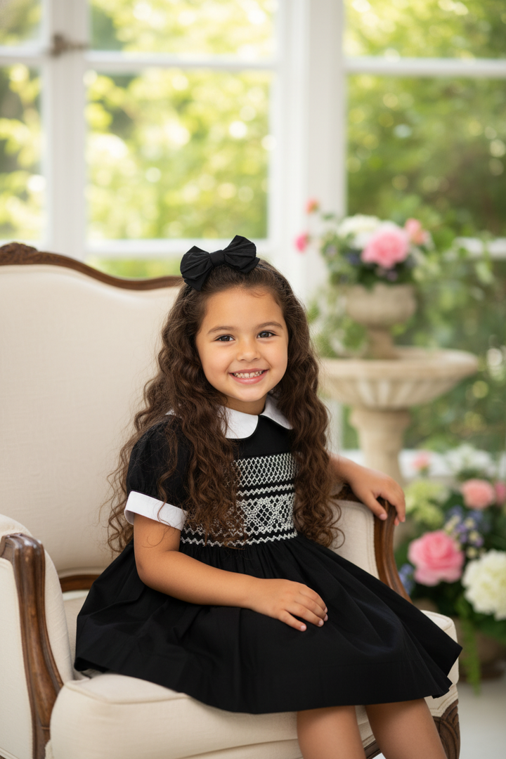 Ocean Baby Girls Liquorice Sateen Smocked Petticoat Layered Dress - (3M-10Yrs)