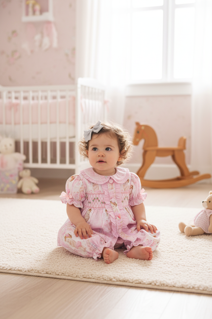 Ocean Baby Girls Vintage Baby Doll Themed Pyjamas (3M-6Yrs) Pjs