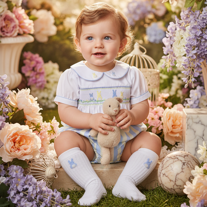 Ocean Baby 'My Little Blueberry Lemon Pie' Bunny Smocked Outfit Set (NB-3Yrs)