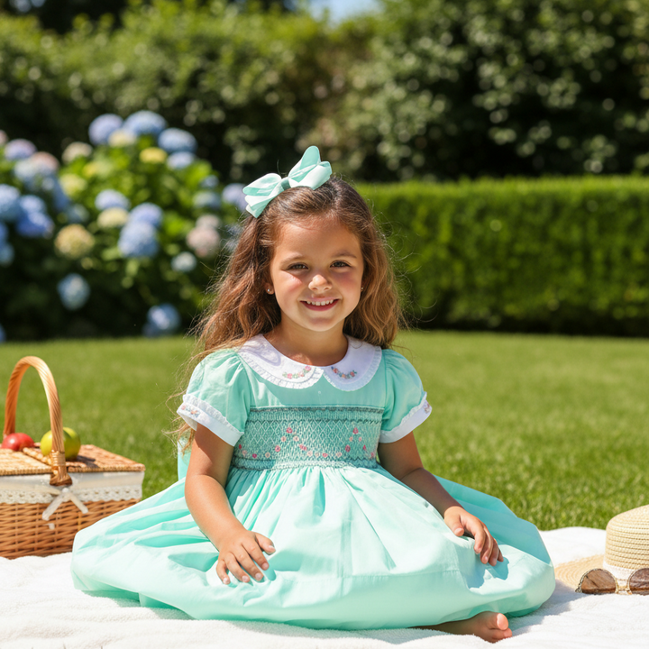 Ocean Baby Girls Mint Smocked Petticoat Layered Dress (NB-10Yrs)