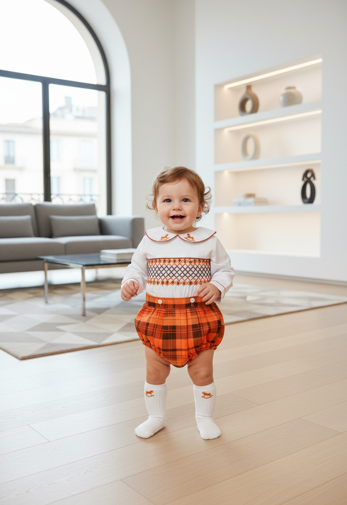 Ocean Baby Boys Autumn Smocked Buster Suit Set (NB-3Yrs)