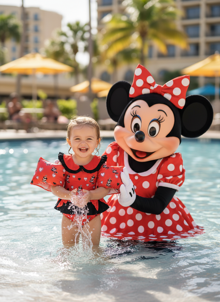Ocean Baby Girls Classic Red Minnie Swimsuit (6M-12Yrs)