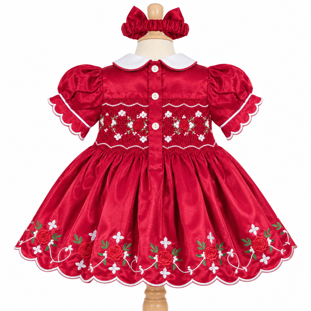 Ocean Baby Girls 'Scarlet Frost' Smocked Petticoat Layered Dress (NB-10Yrs)