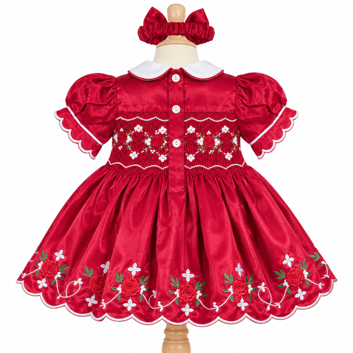 Ocean Baby Girls 'Scarlet Frost' Smocked Petticoat Layered Dress (NB-10Yrs)