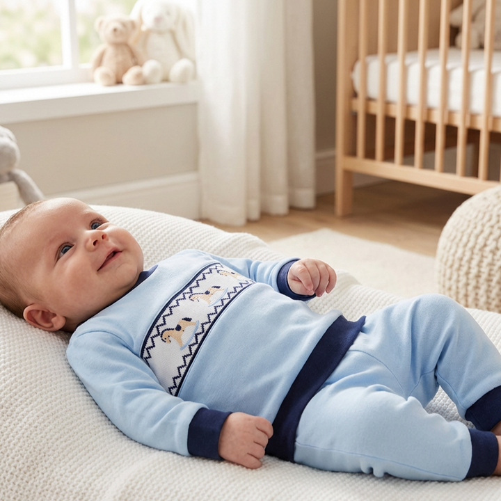Ocean Baby Boys Smocked Rocking Horse Tracksuit Set (3M-5Yrs)
