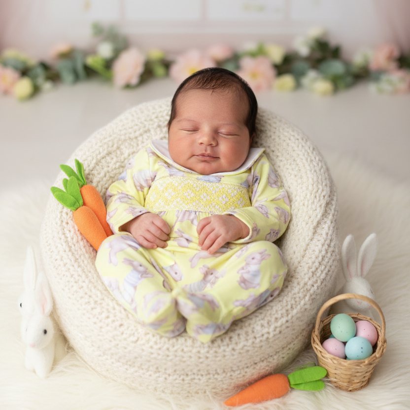 baby boys luxury handmade sleepsuit in soft cotton lemon colour in newborn to 18 months 