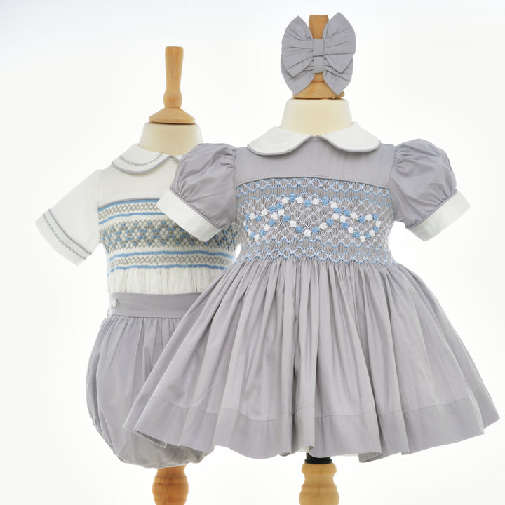 Ocean Baby Boy's Platinum & Powder Blue Sateen Buster Suit (NB-3Yrs)