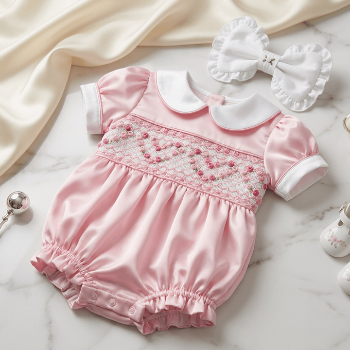 Ocean Baby Girls Rose Lux Bubble Suit (NB-3Yrs)