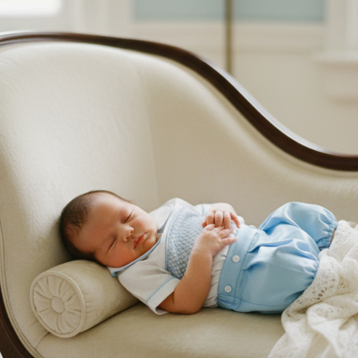 Ocean Baby Exclusive Topaz Smocked Satin Buster Suit (NB-3Yrs)