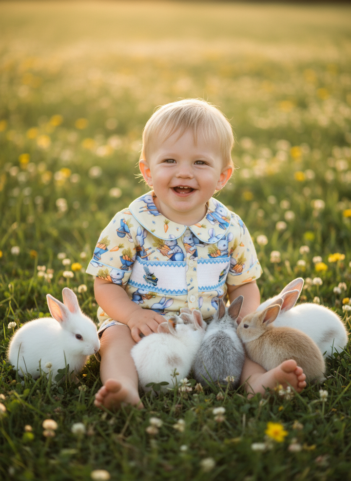 Ocean Baby Boys Garden Bunny Themed Pyjama Set (3M-6Yrs) Pjs