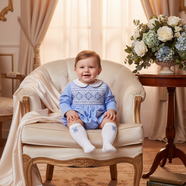 Ocean Baby 'My Little Blueberry Cookie' Bunny Smocked Bubble Suit Set (NB-2Yrs)