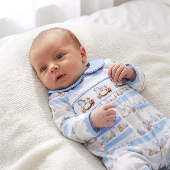 Ocean Baby Boys Smocked Toy Rocking Horse Sleepsuit & Bib Set (NB-12M)