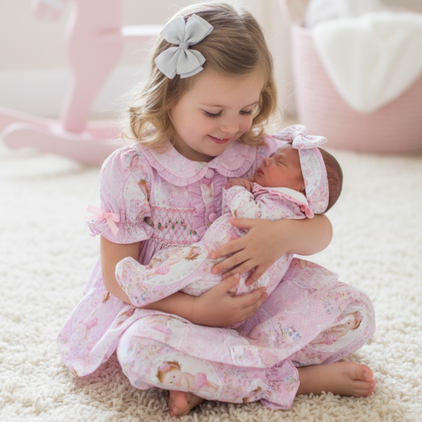 baby girls luxury sleepwear smocked handmade girls pj sets 