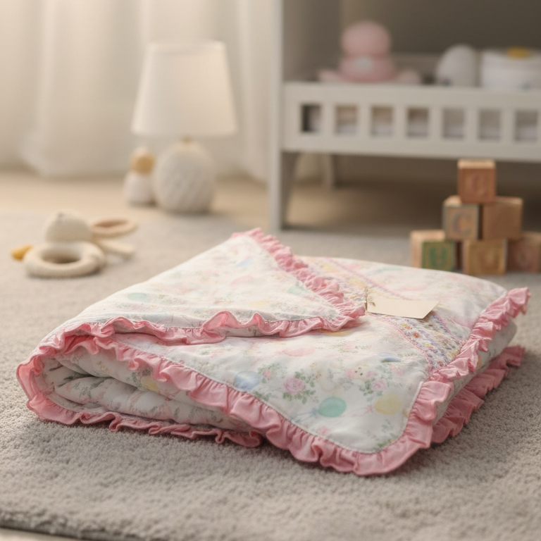 Ocean Baby Girls Pastel Teddy Smocked Ruffle Baby Blanket