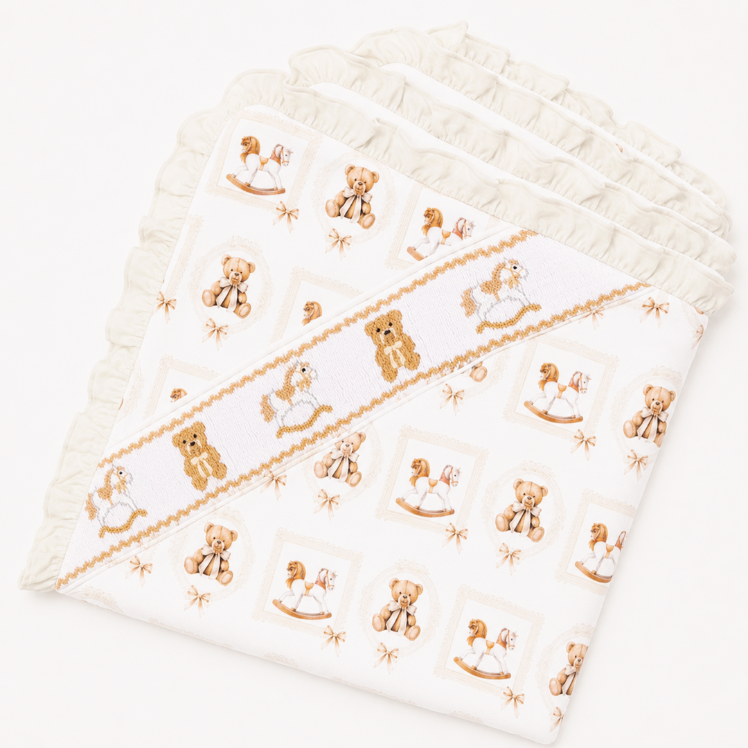 newborn baby blanket smocked baby blanket 
