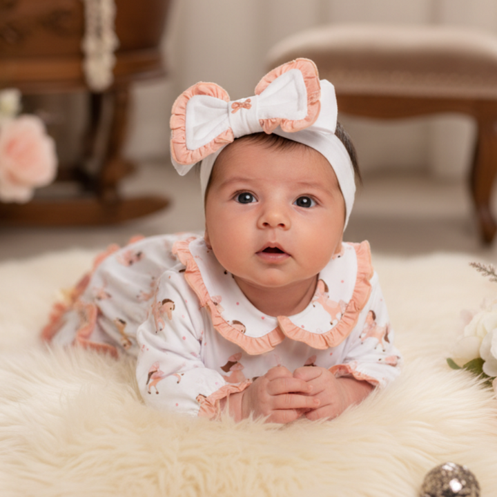 newborn luxury baby girls smocked clothing rocking horse baby clothes