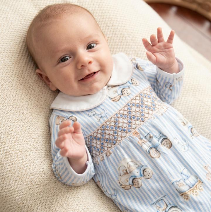 Ocean Baby Boy Smocked Old Fashioned Baby Toy Sleepsuit (NB-18M)