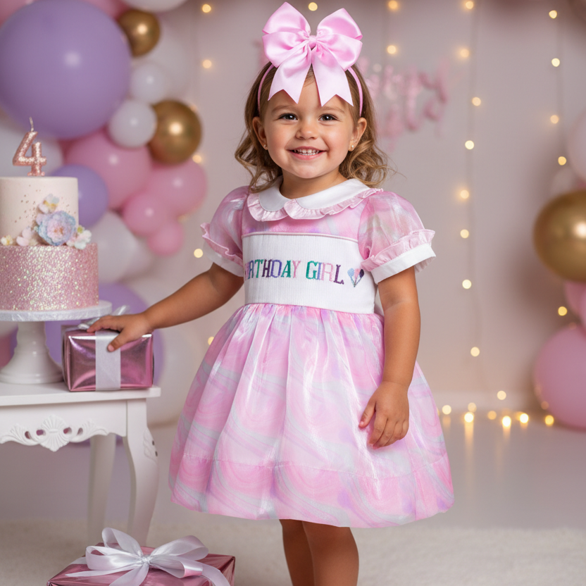 Ocean Baby Birthday Girl Smocked Petticoat Layered Dress - (9M-10Yrs)