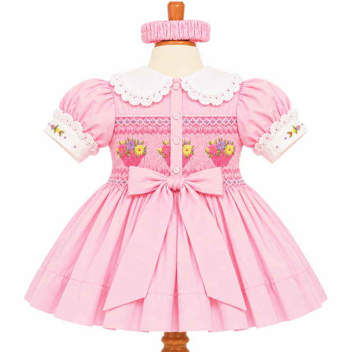 Ocean Baby Girls 'Lotus Basket Berry' Smocked Petticoat Layered Dress (NB-10Yrs)