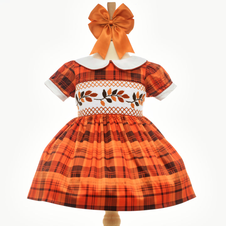 Ocean Baby Girls Smocked Autumn Leaves Petticoat Layered Dress - (3M-10Yrs)