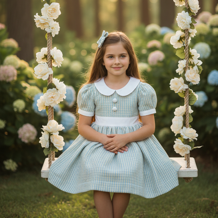 unique baby girls dress thick tweed baby dress blue girls dress