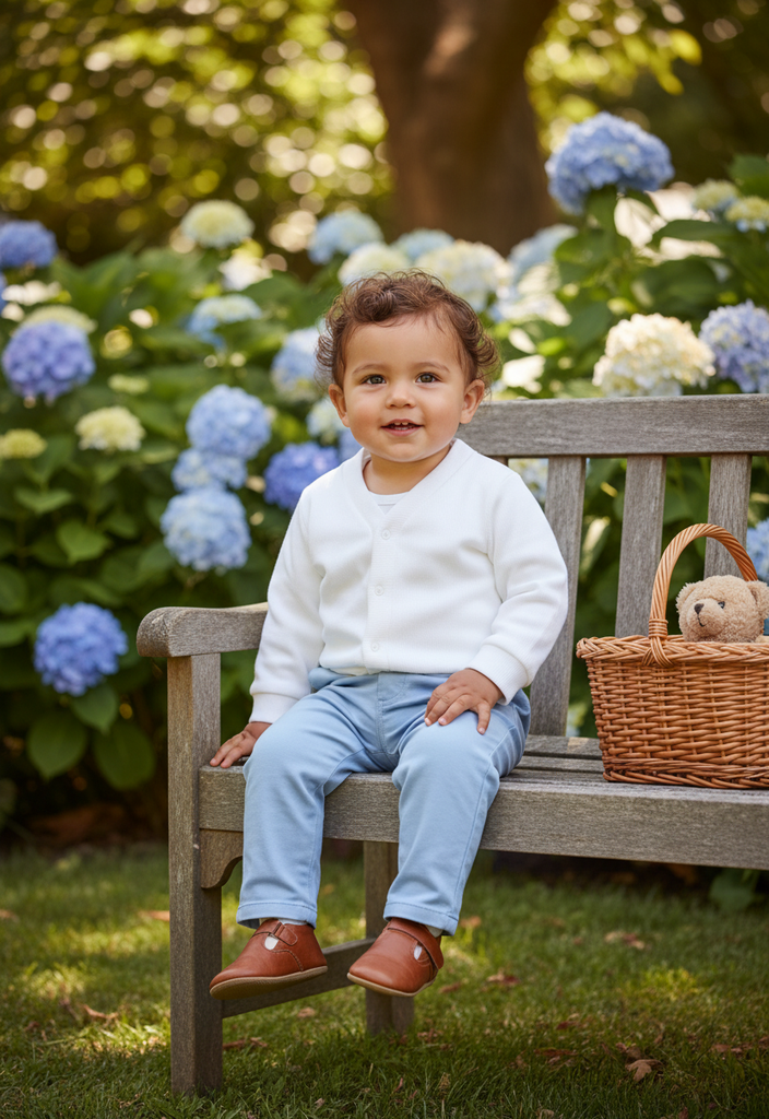 Ocean Baby Boys Cardigan White (NB-4Yrs)