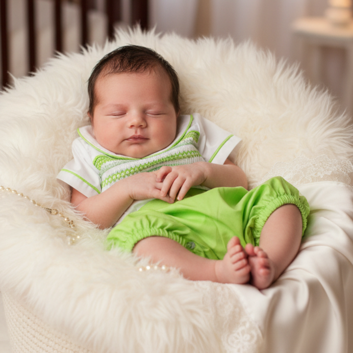 Ocean Baby Apple Green Themed Smocked Buster Suit (NB-3Yrs)