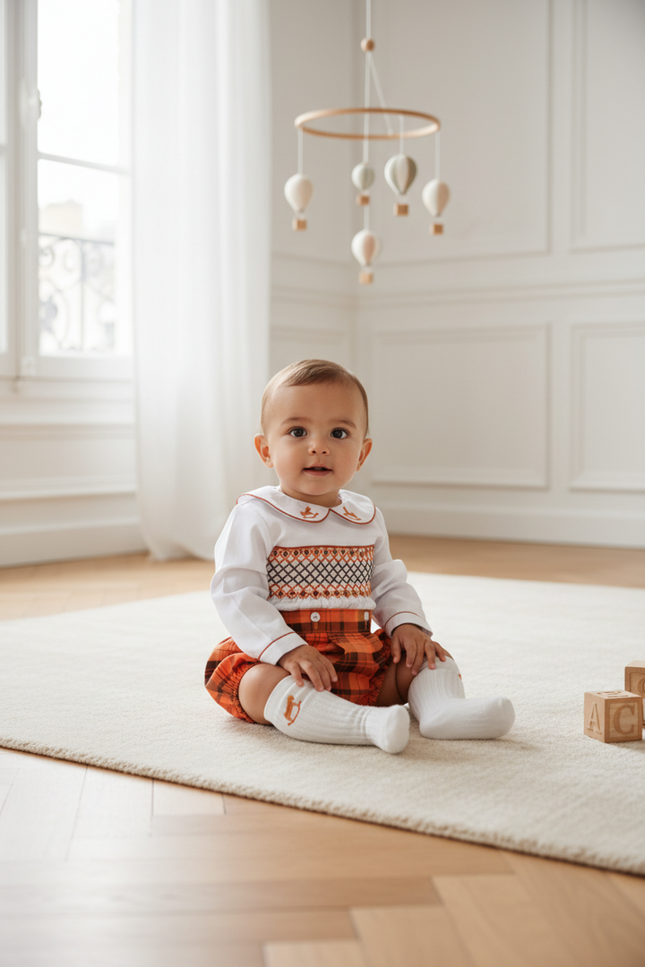 Ocean Baby Boys Autumn Smocked Buster Suit Set (NB-3Yrs)