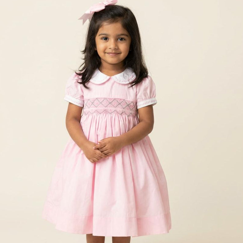 Ocean Baby Girls Soft Pink Classic Smocked Petticoat Layered Dress - (3M-8Yrs)
