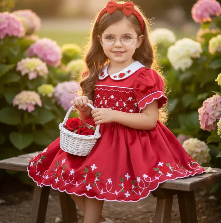 Ocean Baby Girls 'Scarlet Frost' Smocked Petticoat Layered Dress (NB-10Yrs)