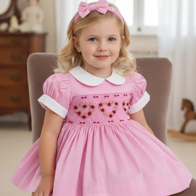 Ocean Baby 'The Pink Lady' Heart Sateen Dress (NB-8Yrs)