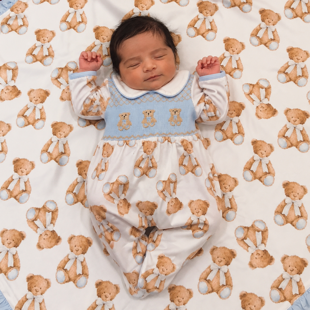 newborn baby boys smocked sleepsuit sets 