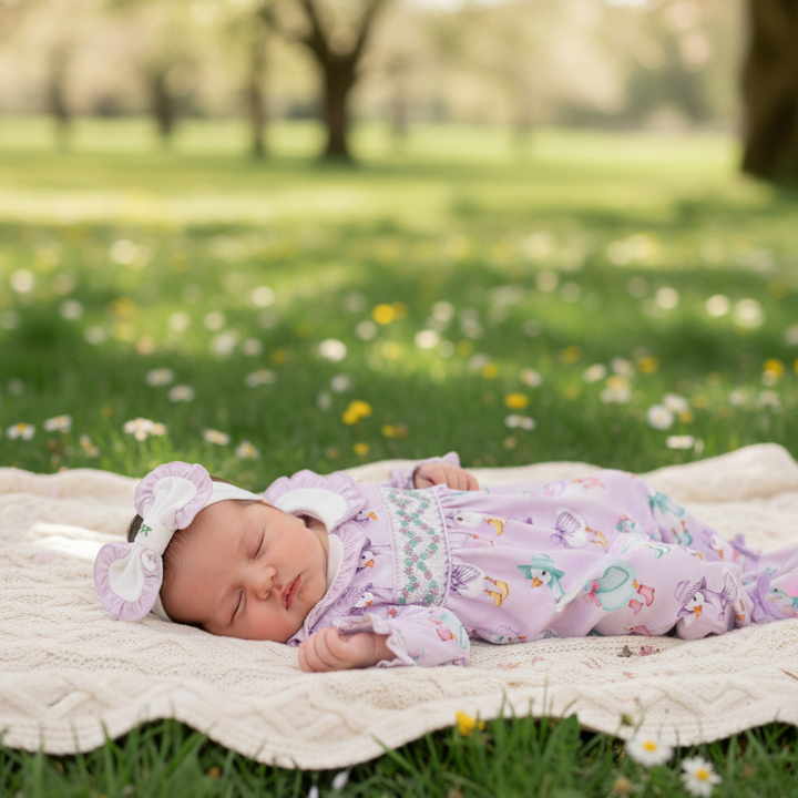 lilac soft cotton baby girls sleepsuit soft lilac cotton from newborn to 18 months 