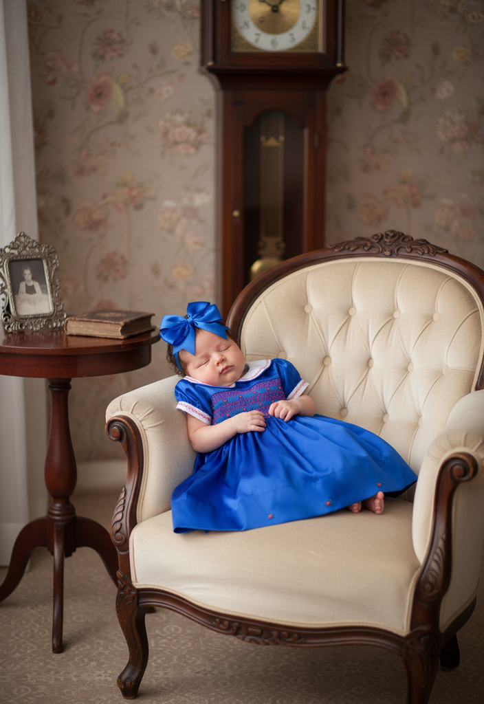 Ocean Baby Egyptian Blue Satin Dress (6M-8Yrs)