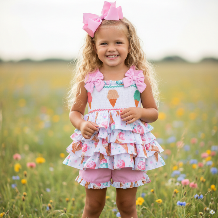 summer girls outfits smocked girls baby clothes 