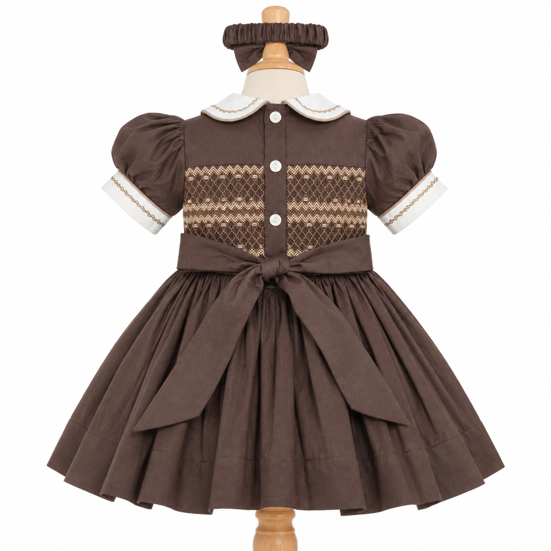 Ocean Baby Girls 'Mulberry Bloom' Sateen Smocked Petticoat Layered Dress - (NB-10Yrs)