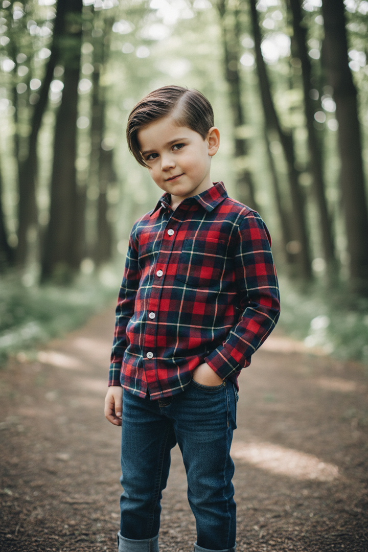 Ocean Baby Boys Trio Plaid Cotton Shirt  (12M-12Yrs)