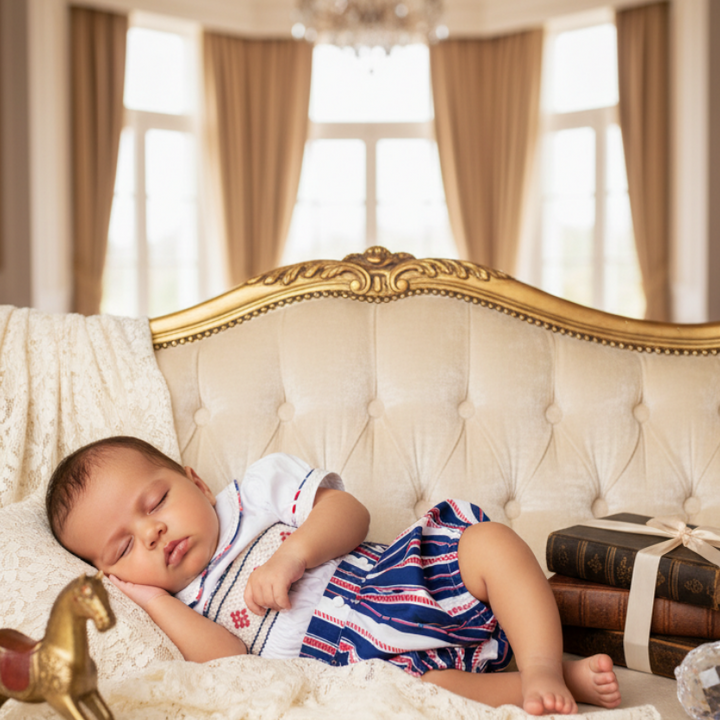 Ocean Baby Boys Smocked Red, White & Blue Buster Suit (3M-3Yrs)