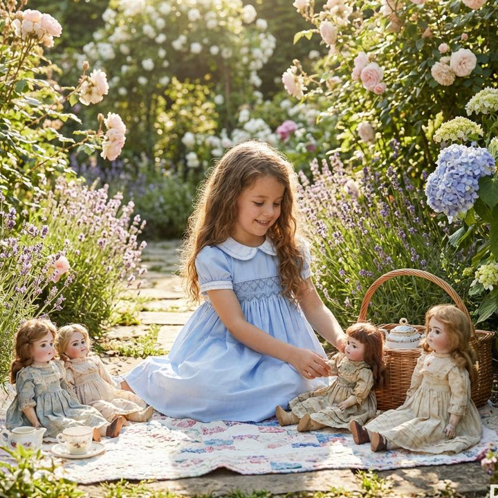 blue smocked baby dress 