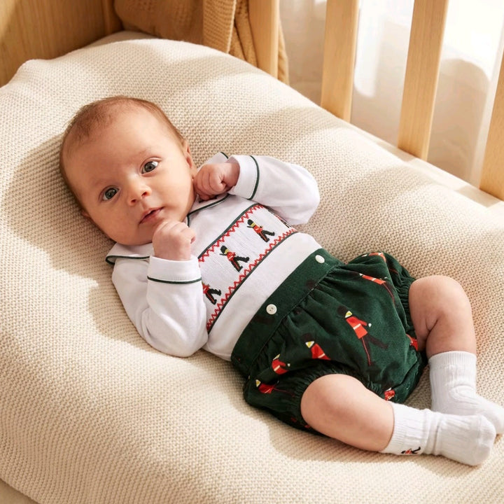 Ocean Baby Boys Emerald London Soldier Smocked Buster Suit Set (NB-3Yrs)