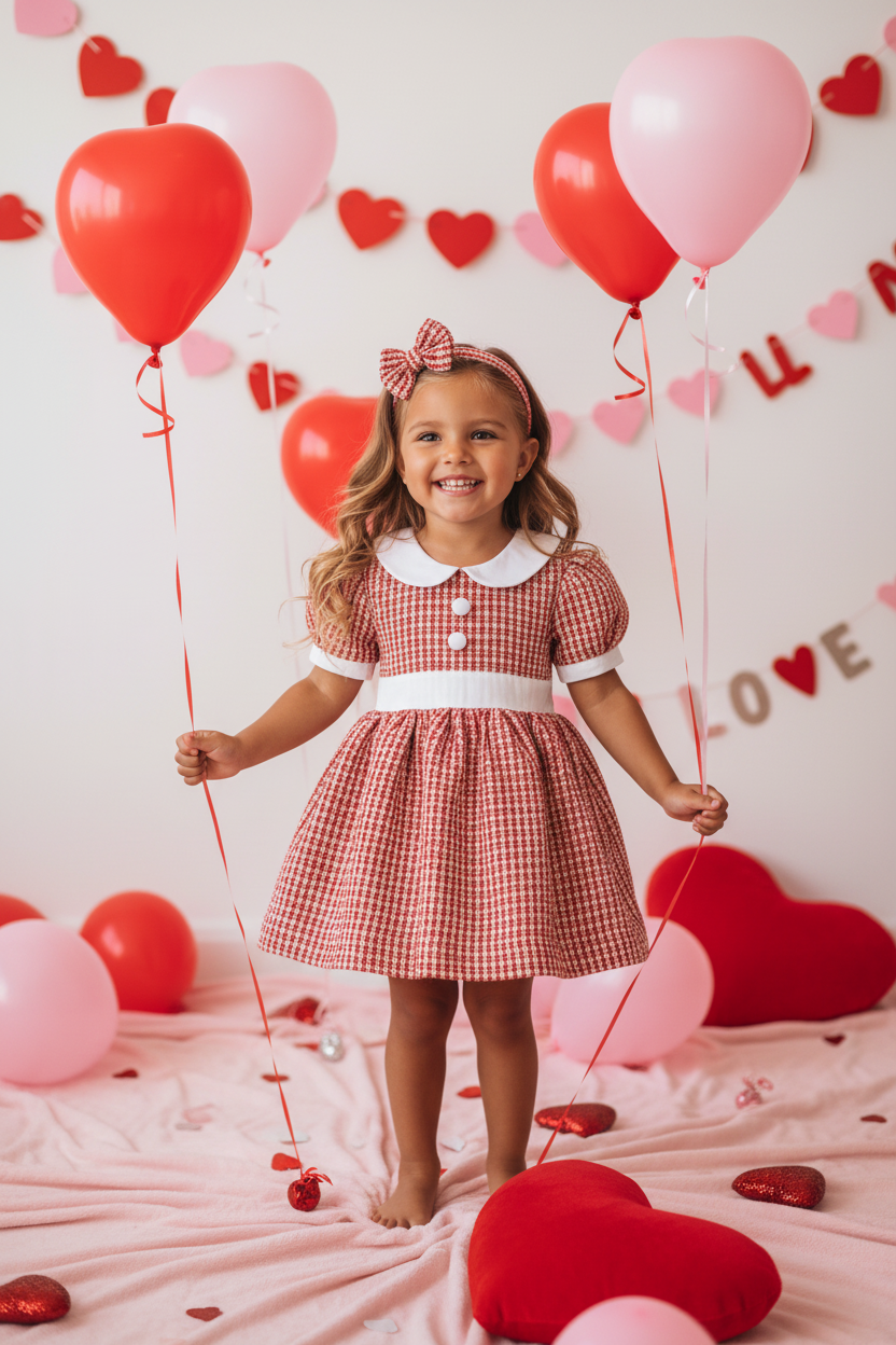 Ocean Baby Girls Classic Red Tweed Petticoat Layered Dress (12M-12Yrs)