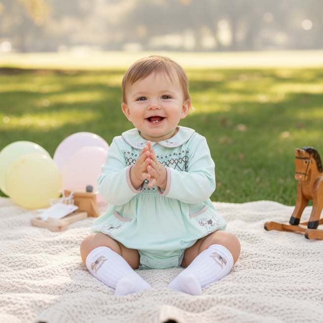 luxury smocked baby boys outfit spring baby boys handmade clothes 