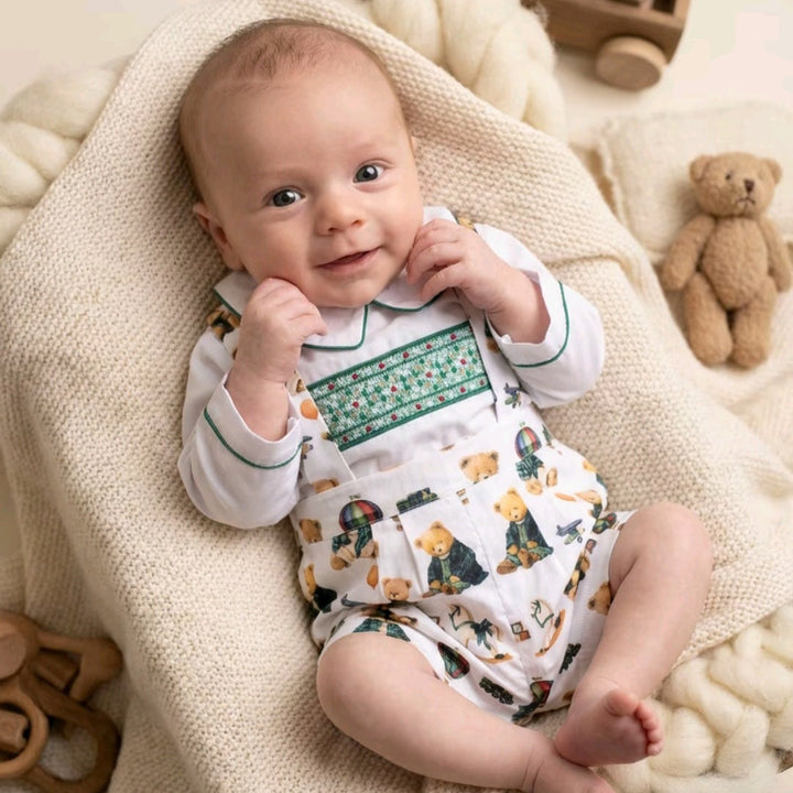 baby boys smocked dungaree sets